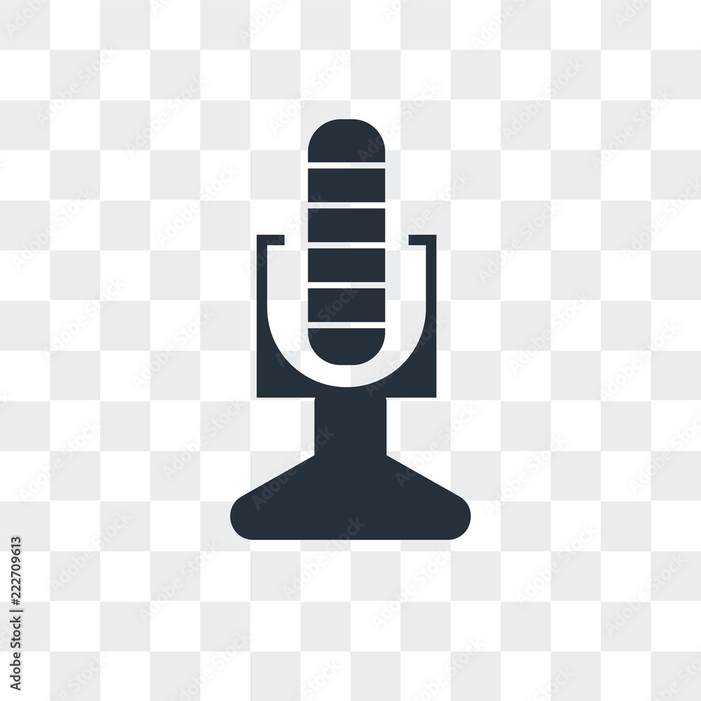 Poster broadcast microphone icon isolated on transparent background. modern and editable broadcast micropho