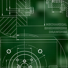Mechanics. Technical design. Corporate Identity. Green background. Points