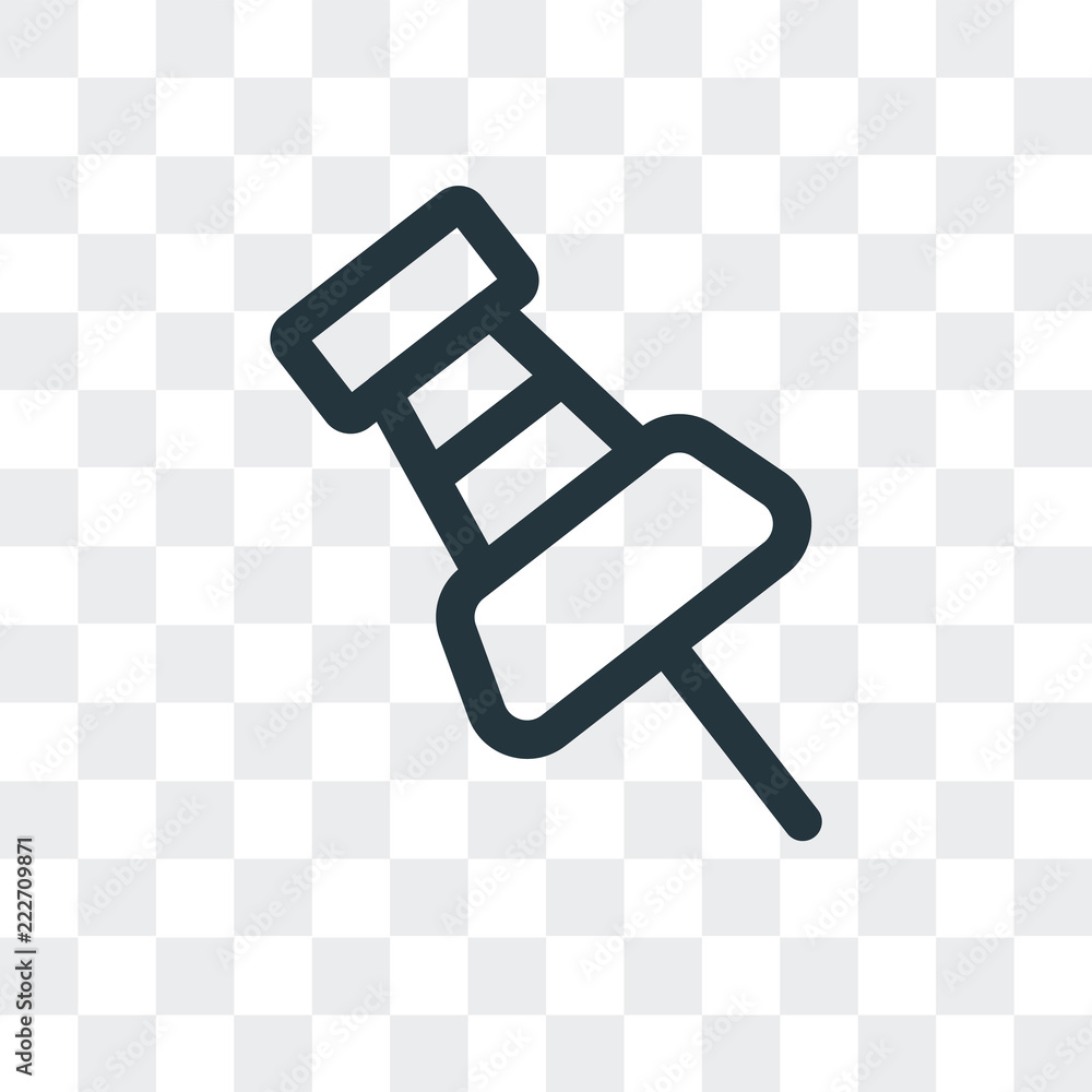 Poster push pin icon isolated on transparent background. modern and editable push pin icon. simple icons ve