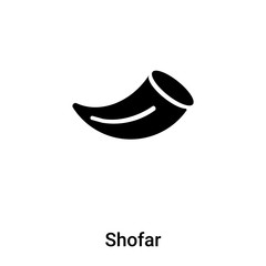 Shofar icon vector isolated on white background, logo concept of Shofar sign on transparent background, black filled symbol