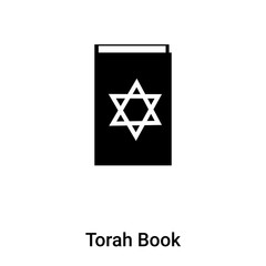 Torah Book icon vector isolated on white background, logo concept of Torah Book sign on transparent background, black filled symbol