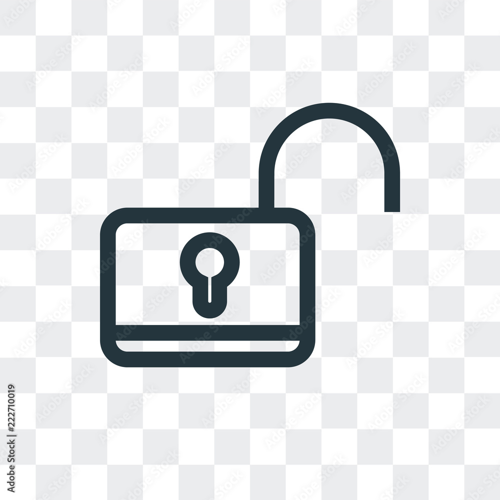 Poster unlock icon isolated on transparent background. modern and editable unlock icon. simple icons vector
