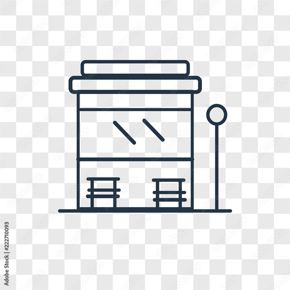 Poster bus stop icons isolated on transparent background. modern and editable bus stop icon. simple icon ve
