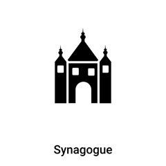 Synagogue icon vector isolated on white background, logo concept of Synagogue sign on transparent background, black filled symbol