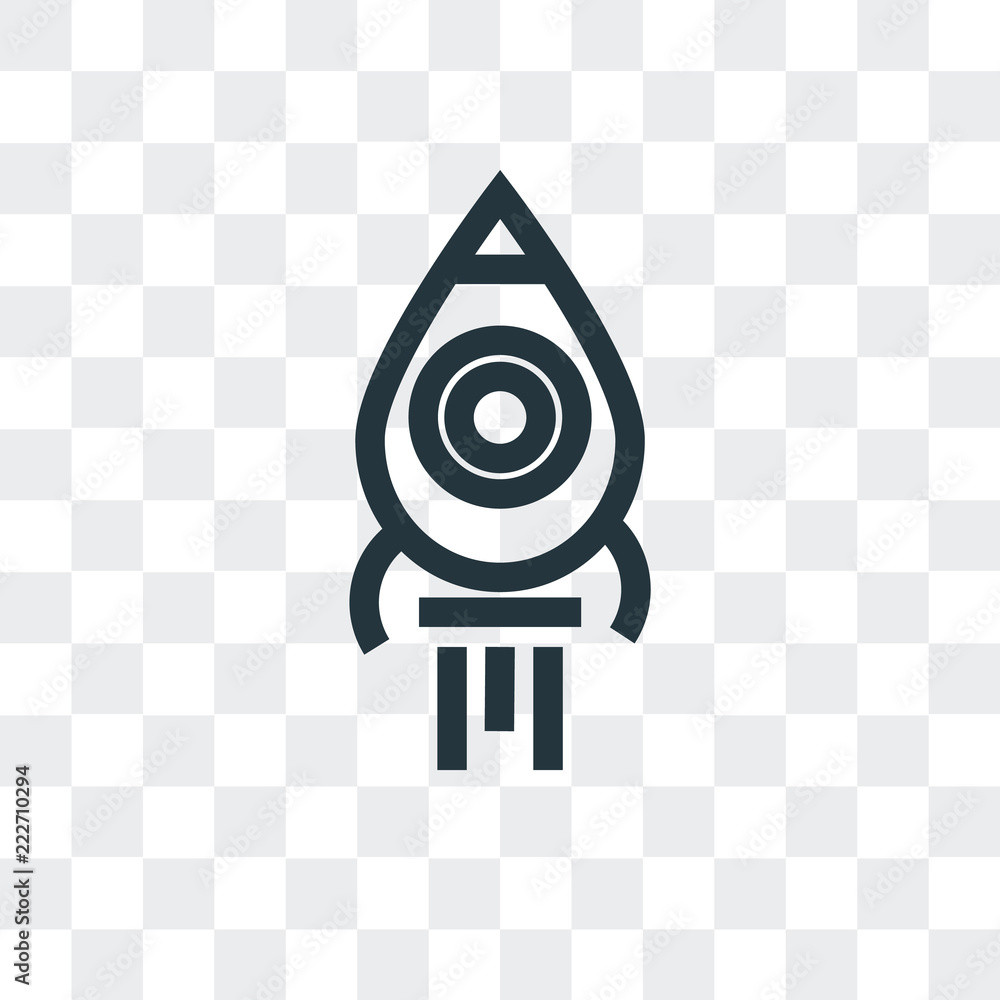 Poster rocket launch icon isolated on transparent background. modern and editable rocket launch icon. simpl