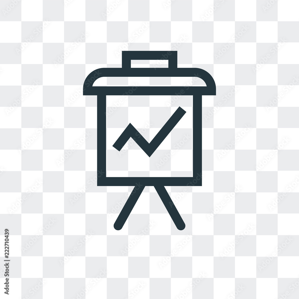 Poster presentation icon isolated on transparent background. modern and editable presentation icon. simple 