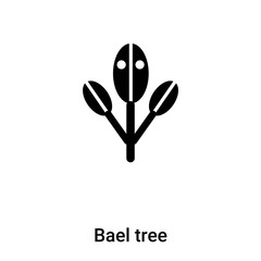 Bael tree icon vector isolated on white background, logo concept of Bael tree sign on transparent background, black filled symbol