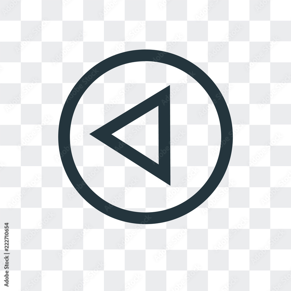Poster left arrow icon isolated on transparent background. modern and editable left arrow icon. simple icon