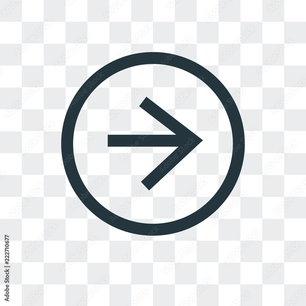 Poster right arrow icon isolated on transparent background. modern and editable right arrow icon. simple ic