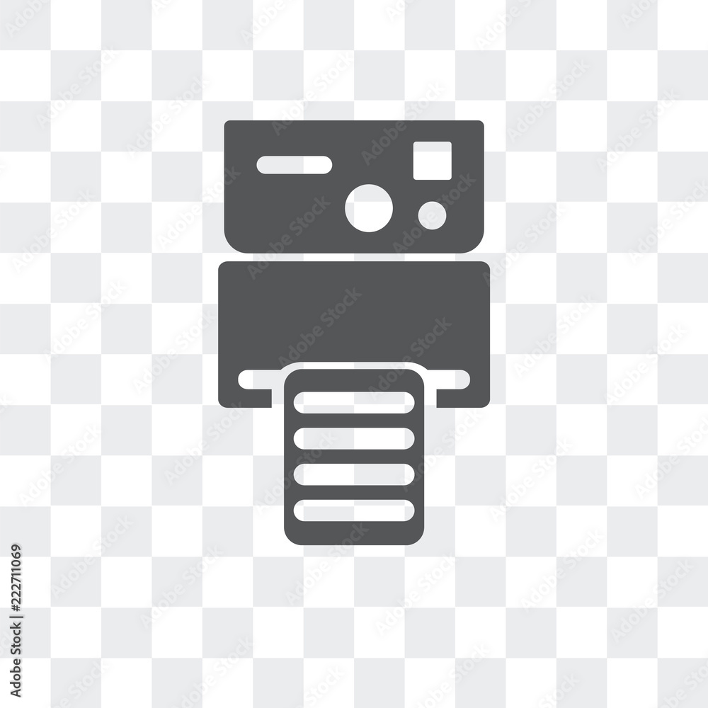Poster instant camera icon isolated on transparent background. modern and editable instant camera icon. sim