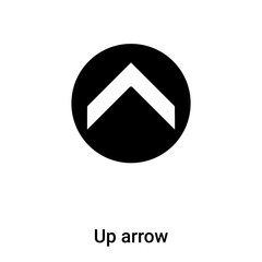 Up arrow icon vector isolated on white background, logo concept of Up arrow sign on transparent background, black filled symbol