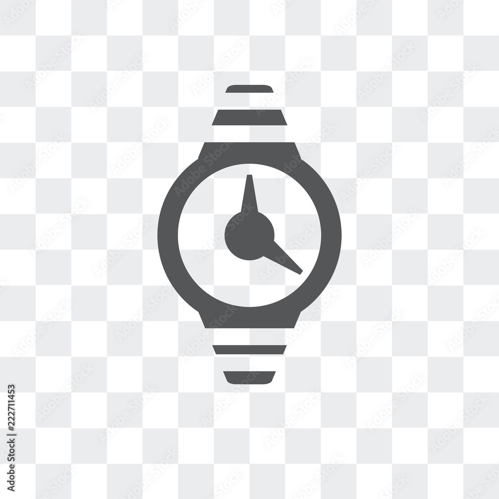 Poster watch icon isolated on transparent background. modern and editable watch icon. simple icons vector i
