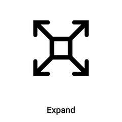 Expand icon vector isolated on white background, logo concept of Expand sign on transparent background, black filled symbol