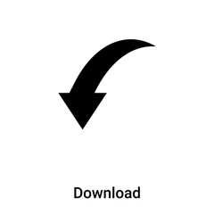 Download icon vector isolated on white background, logo concept of Download sign on transparent background, black filled symbol