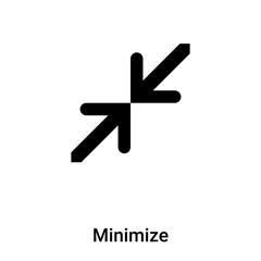 Obraz premium Minimize icon vector isolated on white background, logo concept of Minimize sign on transparent background, black filled symbol