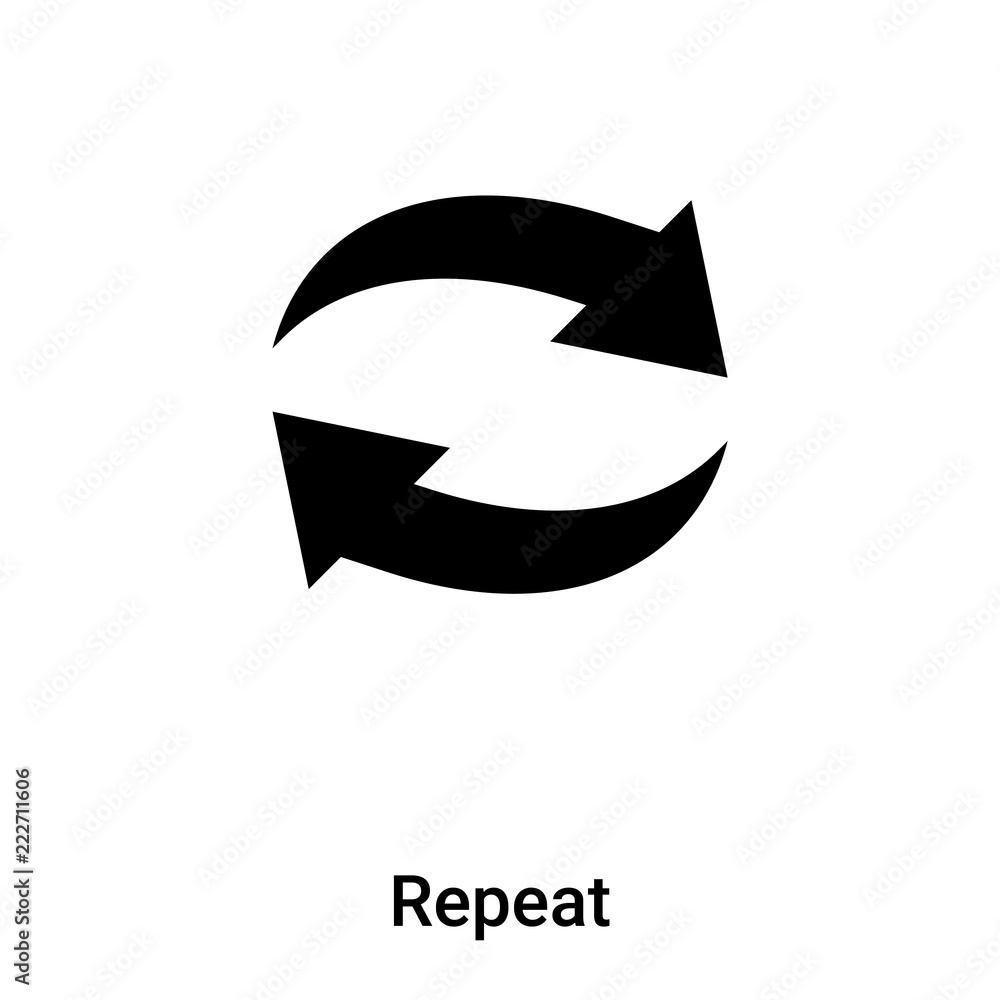 Poster repeat icon vector isolated on white background, logo concept of repeat sign on transparent backgrou
