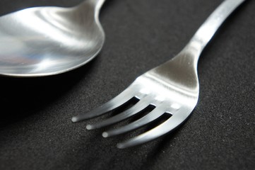 Silver fork and spoon