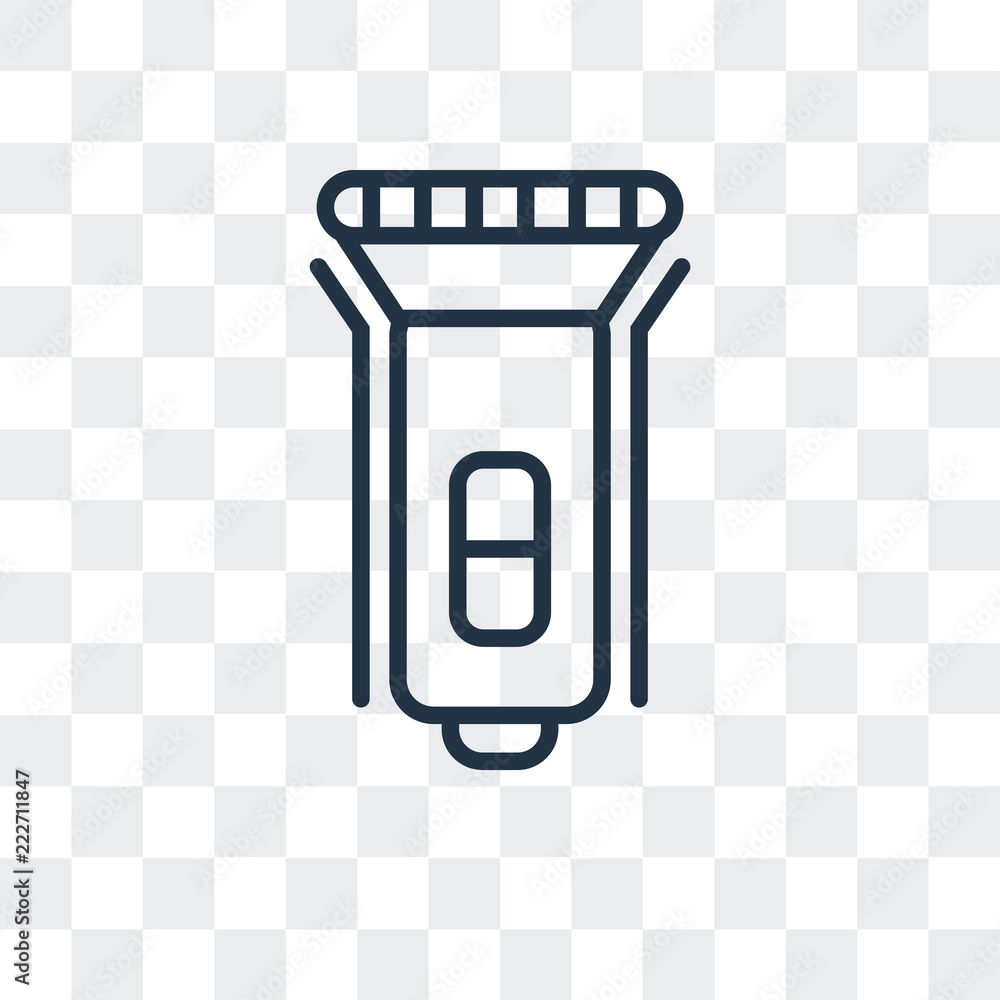 Poster flashlight icon isolated on transparent background. modern and editable flashlight icon. simple icon