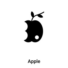 Apple icon vector isolated on white background, logo concept of Apple sign on transparent background, black filled symbol