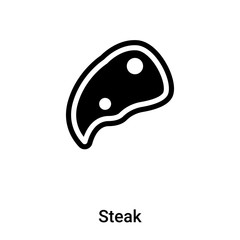 Steak icon vector isolated on white background, logo concept of Steak sign on transparent background, black filled symbol
