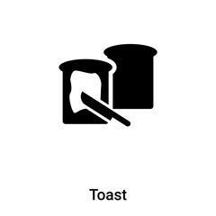 Toast icon vector isolated on white background, logo concept of Toast sign on transparent background, black filled symbol