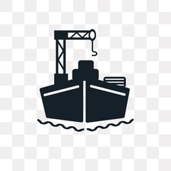 cargo ship icon on transparent background. Modern icons vector illustration. Trendy cargo ship icons