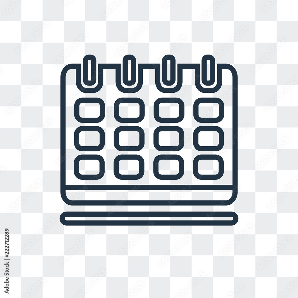 Poster calendar icon isolated on transparent background. modern and editable calendar icon. simple icons ve