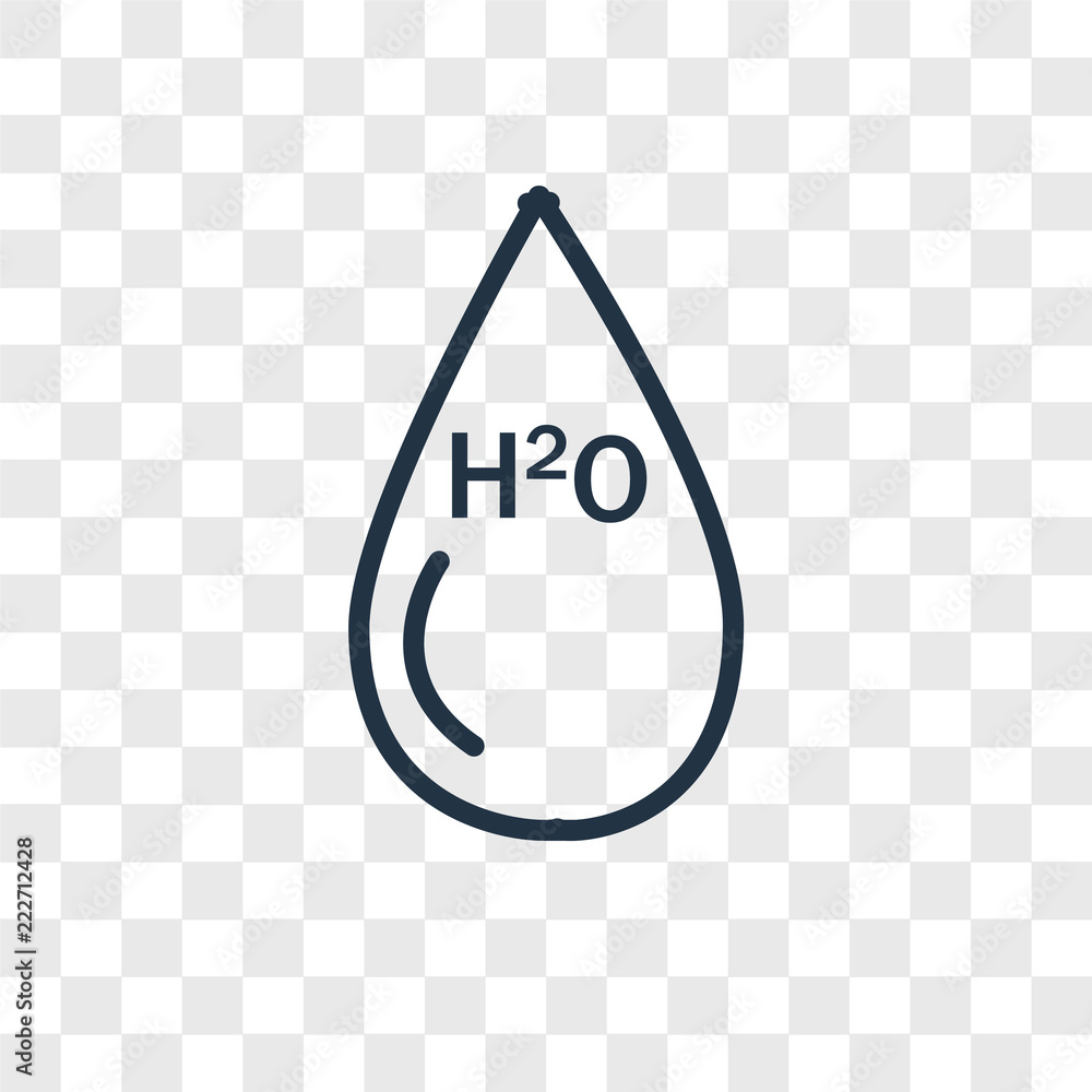 Poster h2o icons isolated on transparent background. modern and editable h2o icon. simple icon vector illus