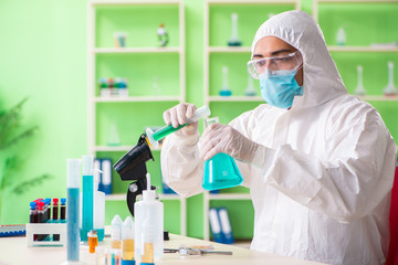 Chemist working in the lab on new experiment