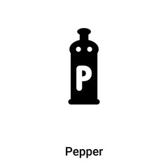 Pepper icon vector isolated on white background, logo concept of Pepper sign on transparent background, black filled symbol