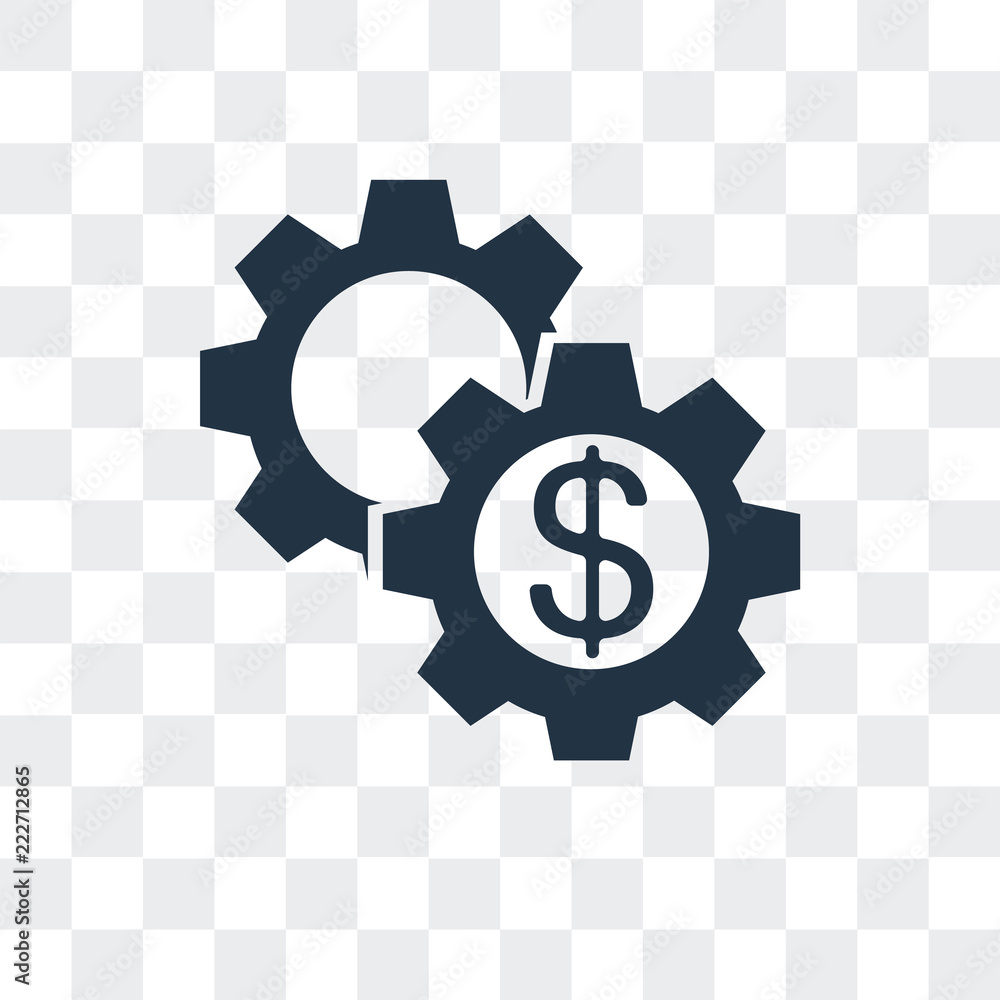 Aufkleber settings icon isolated on transparent background. modern and editable settings icon. simple icons ve
