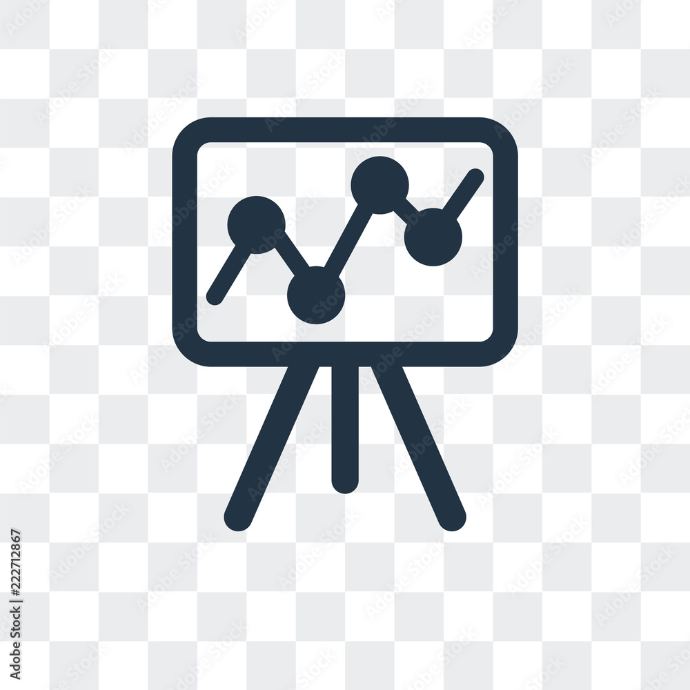 Poster presentation icon isolated on transparent background. modern and editable presentation icon. simple 