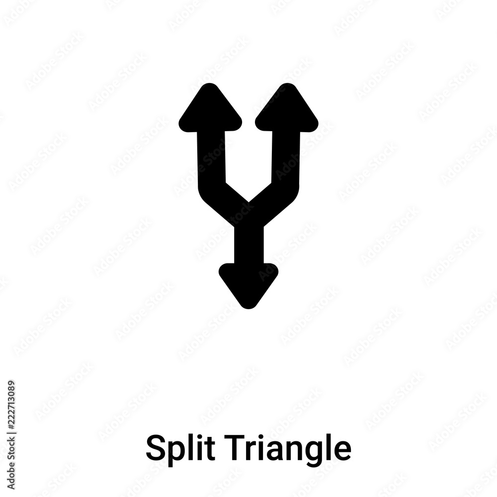 Poster split triangle icon vector isolated on white background, logo concept of split triangle sign on tran