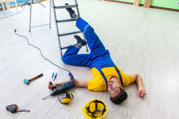 Injured worker at the work site