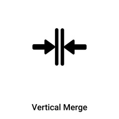 Vertical Merge icon vector isolated on white background, logo concept of Vertical Merge sign on transparent background, black filled symbol