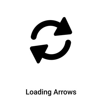 Loading Arrows icon vector isolated on white background, logo concept of Loading Arrows sign on transparent background, black filled symbol