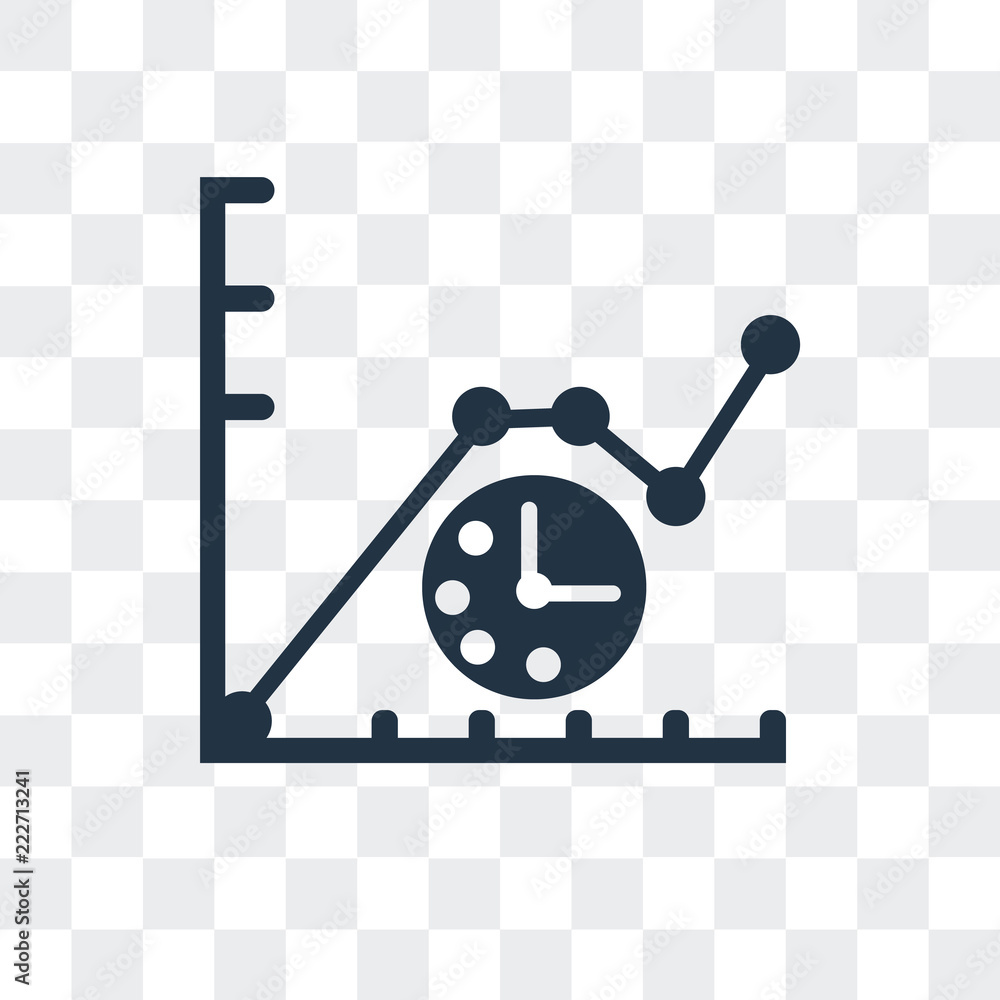 Poster line chart vector icon isolated on transparent background, line chart logo design