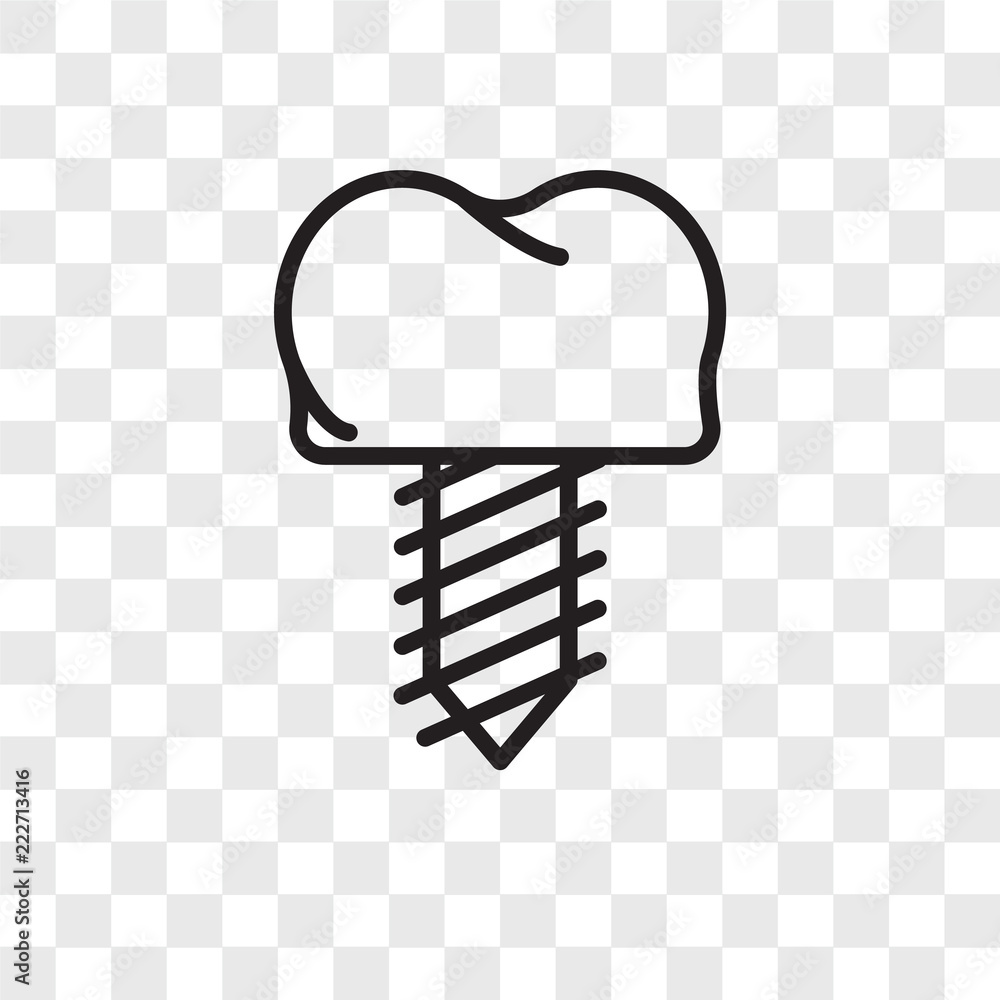 Poster implants icons isolated on transparent background. modern and editable implants icon. simple icon ve