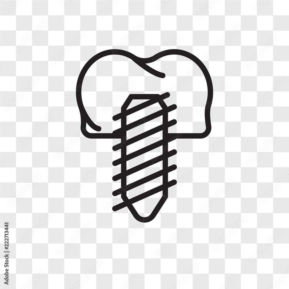 Poster implants icons isolated on transparent background. modern and editable implants icon. simple icon ve