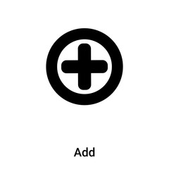 Add icon vector isolated on white background, logo concept of Add sign on transparent background, black filled symbol