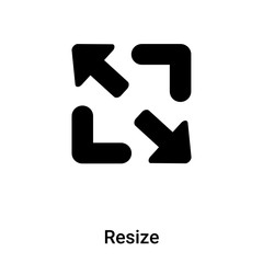 Resize icon vector isolated on white background, logo concept of Resize sign on transparent background, black filled symbol