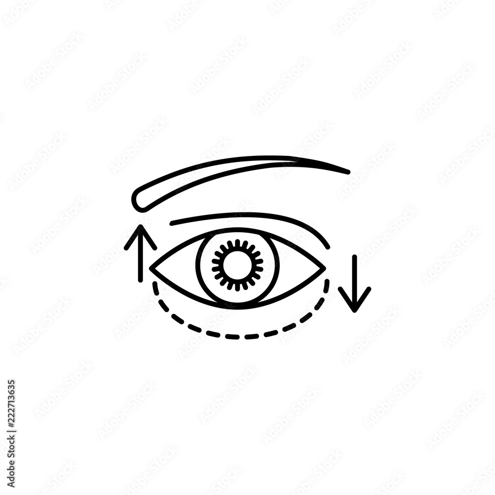 Poster blepharoplasty icon. element of plastic surgery icon for mobile concept and web apps. thin line blep