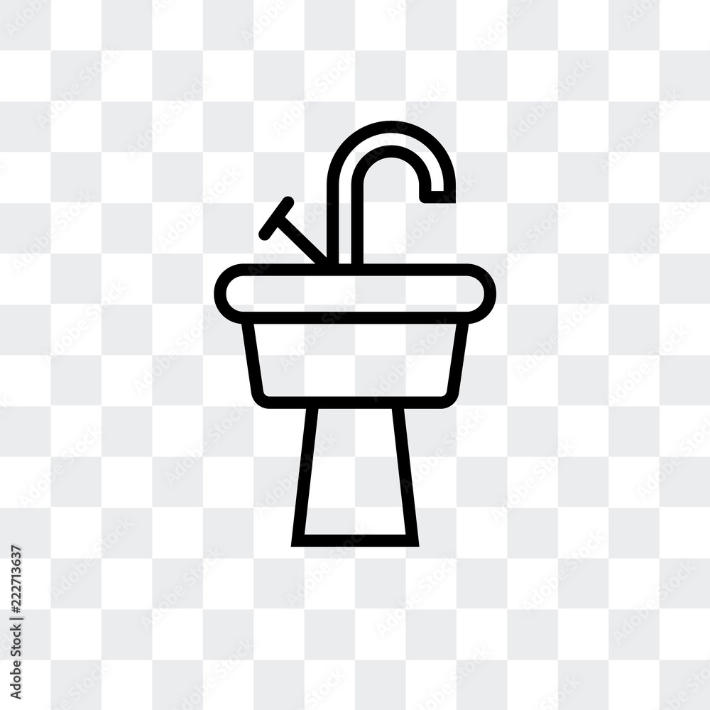 Poster sink icon isolated on transparent background. modern and editable sink icon. simple icons vector ill