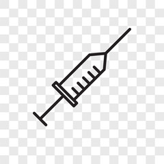 syringe icons isolated on transparent background. Modern and editable syringe icon. Simple icon vector illustration.