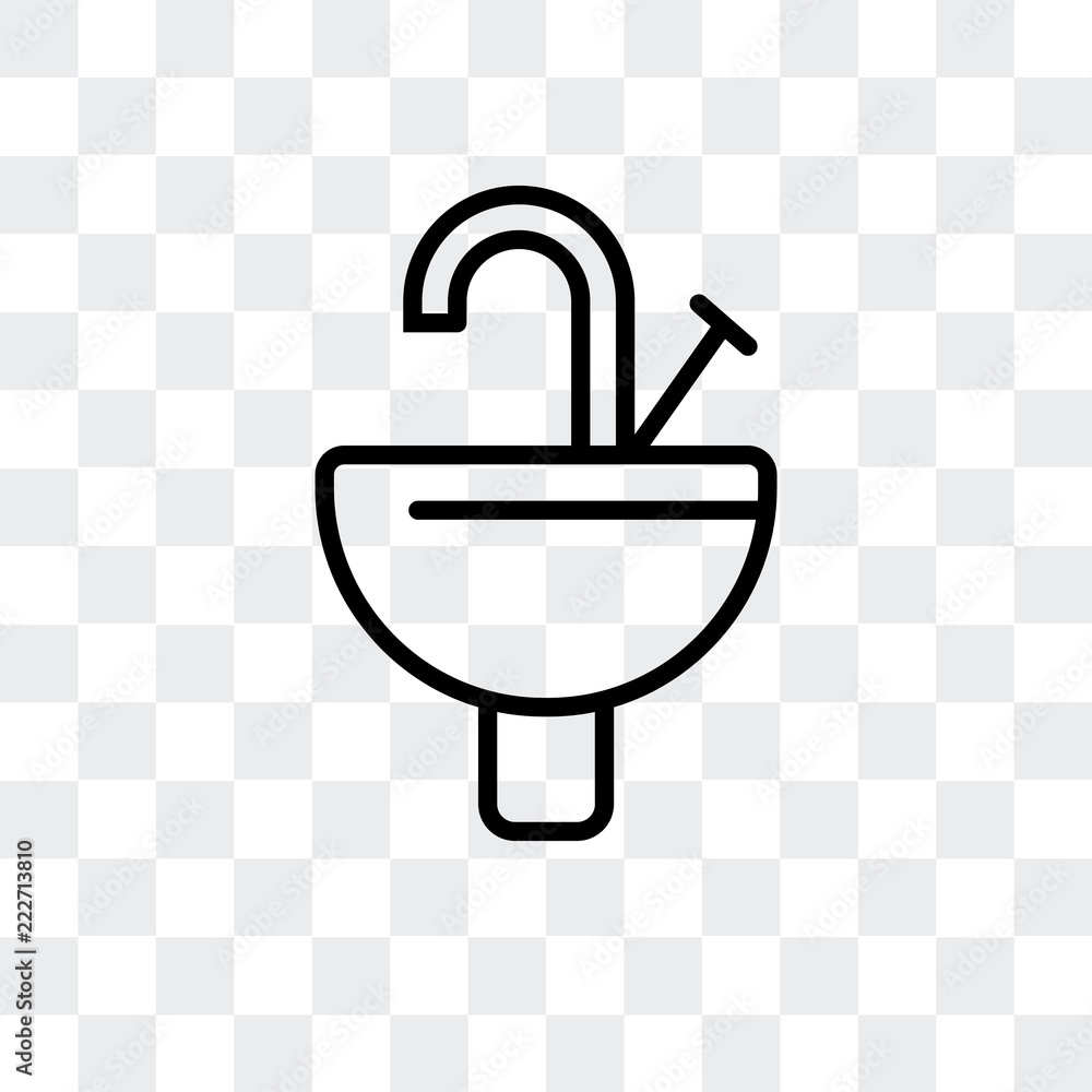 Poster sink icon isolated on transparent background. modern and editable sink icon. simple icons vector ill