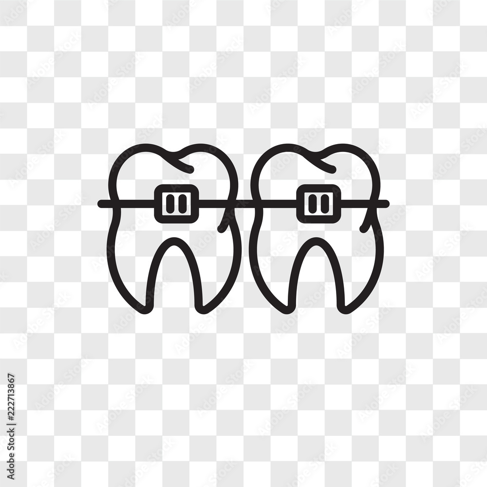 Poster braces icons isolated on transparent background. modern and editable braces icon. simple icon vector