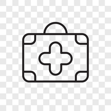 first aid kit icons isolated on transparent background. Modern and editable first aid kit icon. Simple icon vector illustration.