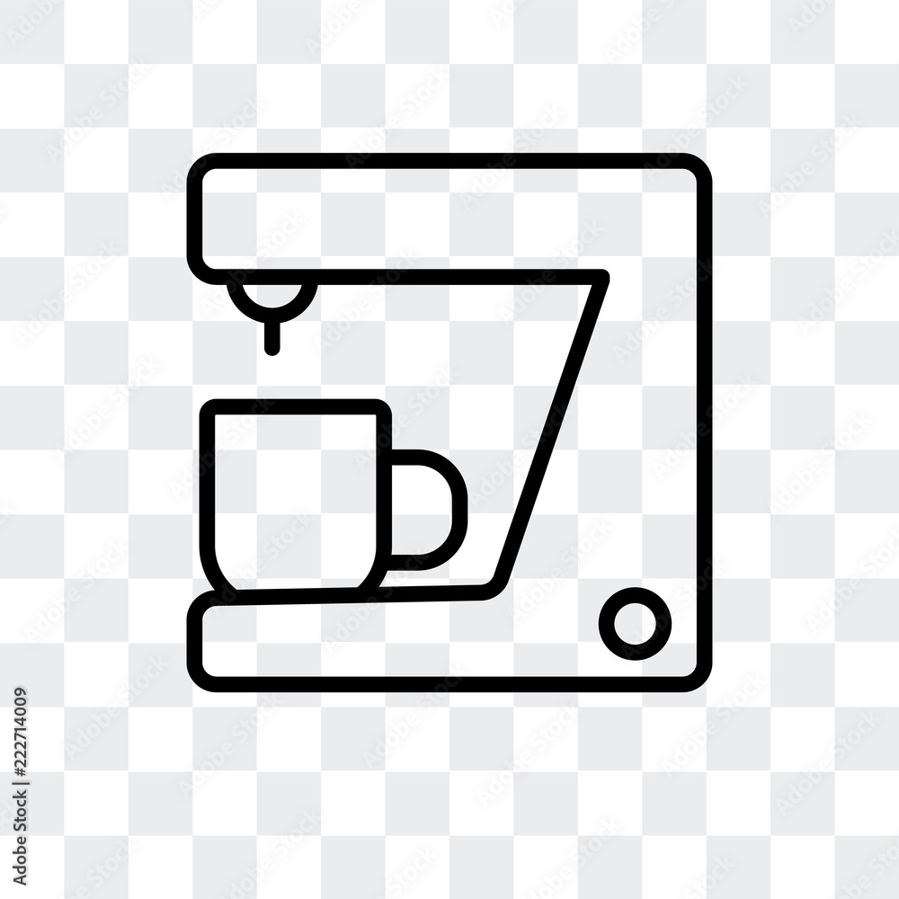 Poster coffee machine icon isolated on transparent background. modern and editable coffee machine icon. sim