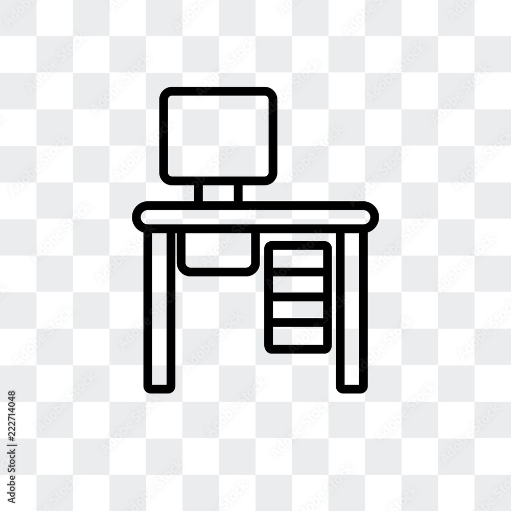 Poster desk icon isolated on transparent background. modern and editable desk icon. simple icons vector ill