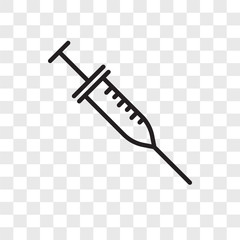 syringe icons isolated on transparent background. Modern and editable syringe icon. Simple icon vector illustration.